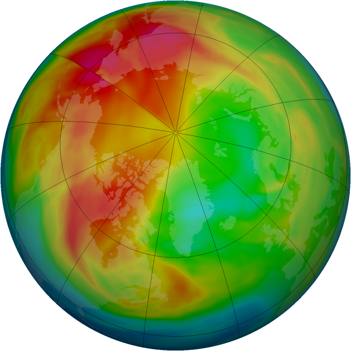 Arctic ozone map for 07 February 2007